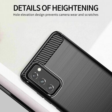 [Užsakomoji prekė] Telefono dėklas Samsung Galaxy S20 FE 4G / S20 FE 5G - Techsuit Carbon Silicone - Juodas 3