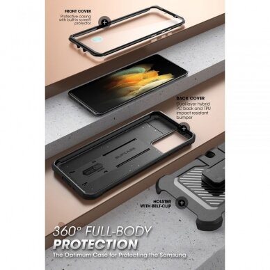[Užsakomoji prekė] Dėklas skirtas Samsung Galaxy S21 FE 5G - Supcase Unicorn Beetle Pro - Juodas  3