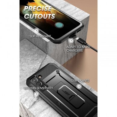 [Užsakomoji prekė] Dėklas skirtas Samsung Galaxy S21 FE 5G - Supcase Unicorn Beetle Pro - Juodas  4