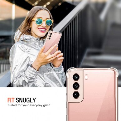 [Užsakomoji prekė] Dėklas Samsung Galaxy S22 5G - Techsuit Shockproof silikoninis - Permatomas 1