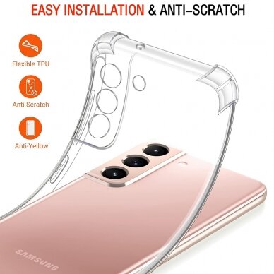 [Užsakomoji prekė] Dėklas Samsung Galaxy S22 5G - Techsuit Shockproof silikoninis - Permatomas 2