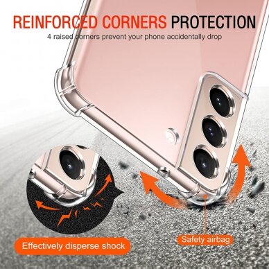 [Užsakomoji prekė] Dėklas Samsung Galaxy S22 5G - Techsuit Shockproof silikoninis - Permatomas 4