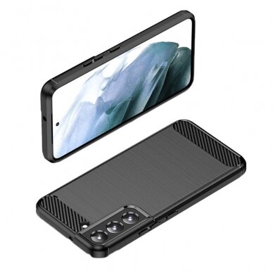 [Užsakomoji prekė] Dėklas skirtas Samsung Galaxy S22 Plus 5G - Techsuit Carbon Silicone - Juodas 3