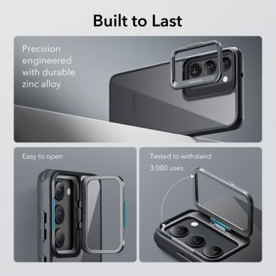 [Užsakomoji prekė] Dėklas skirtas Samsung Galaxy S23 - ESR Classic Kickstand - permatomas Juodas  6