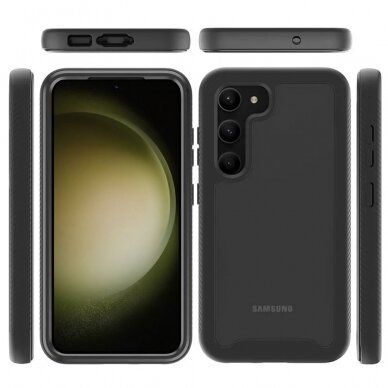 [Užsakomoji prekė] Dėklas skirtas Samsung Galaxy S23 Plus + Folie - Techsuit Defense360 Pro - Juodas  1