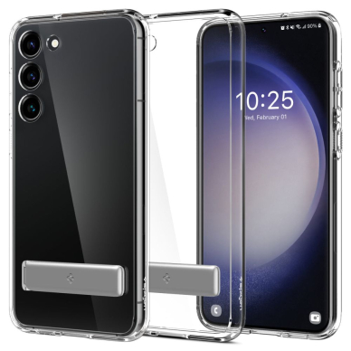 Akcija! Dėklas skirtas Samsung Galaxy S23 Plus - Spigen Ultra Hybrid S - permatomas