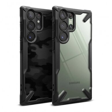 [Užsakomoji prekė] Dėklas skirtas Samsung Galaxy S23 Ultra - Ringke Fusion X - Juodas  6