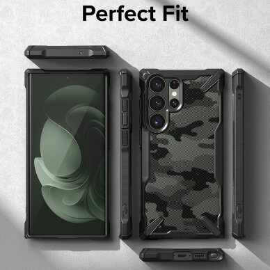 [Užsakomoji prekė] Dėklas skirtas Samsung Galaxy S23 Ultra - Ringke Fusion X Design - Camo Juodas  1