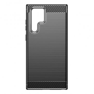 [Užsakomoji prekė] Dėklas skirtas Samsung Galaxy S23 Ultra - Techsuit Carbon Silicone - Juodas 2