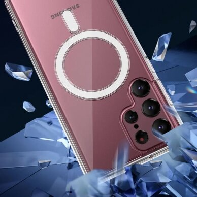 [Užsakomoji prekė] Dėklas skirtas Samsung Galaxy S23 Ultra - Techsuit MagSafe Pro - permatomas  2