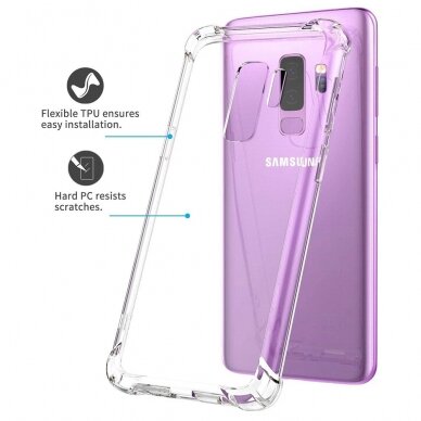 [Užsakomoji prekė] Dėklas Samsung Galaxy S9 Plus - Techsuit Shockproof silikoninis - Permatomas 1