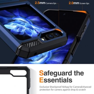 [Užsakomoji prekė] Dėklas Samsung Galaxy Z Flip5 - Techsuit Hybrid Armor Kickstand - Mėlynas 5