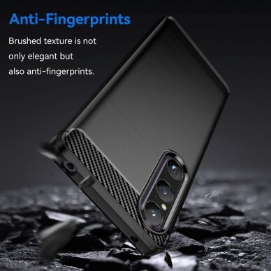 [Užsakomoji prekė] Dėklas Sony Xperia 1 V - Techsuit Carbon Silicone - Juodas 4