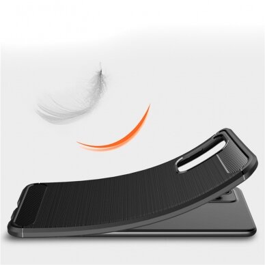 [Užsakomoji prekė] Dėklas skirtas Sony Xperia 5 II - Techsuit Carbon Silicone - Juodas 5