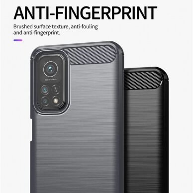 [Užsakomoji prekė] Telefono dėklas Xiaomi Mi 10T 5G / Mi 10T Pro 5G - Techsuit Carbon Silicone - Juodas 5