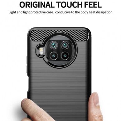 [Užsakomoji prekė] Dėklas skirtas Xiaomi Mi 10T Lite 5G - Techsuit Carbon Silicone - Juodas 3