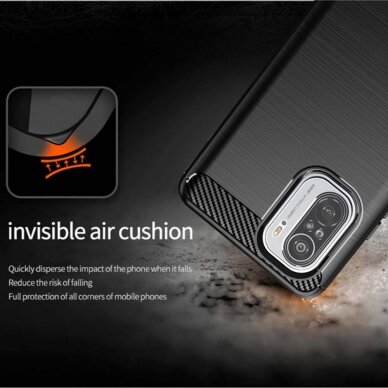 [Užsakomoji prekė] Telefono dėklas Xiaomi Mi 11i / Poco F3 - Techsuit Carbon Silicone - Juodas 2