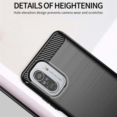 [Užsakomoji prekė] Telefono dėklas Xiaomi Mi 11i / Poco F3 - Techsuit Carbon Silicone - Juodas 5