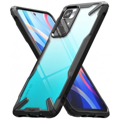 [Užsakomoji prekė] Dėklas skirtas Xiaomi Poco M4 Pro 5G - Ringke Fusion X Design - Juodas 1