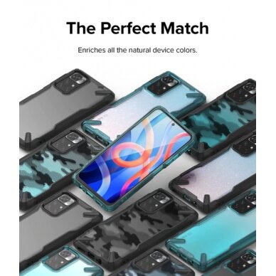 [Užsakomoji prekė] Dėklas skirtas Xiaomi Poco M4 Pro 5G - Ringke Fusion X Design - Juodas 4