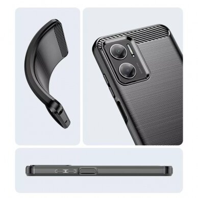 [Užsakomoji prekė] Dėklas skirtas Xiaomi Redmi 10 5G - Techsuit Carbon Silicone - Juodas 6