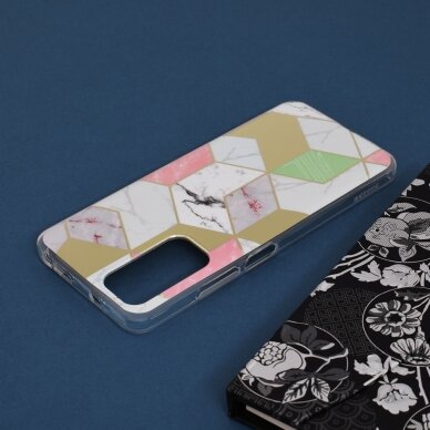 [Užsakomoji prekė] Dėklas skirtas Xiaomi Redmi Note 11 / Note 11S - Techsuit Marble Series - Violetinis Hex 4