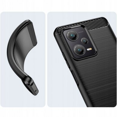 [Užsakomoji prekė] Dėklas skirtas Xiaomi Redmi Note 12 5G / Poco X5 - Techsuit Carbon Silicone - Juodas 4