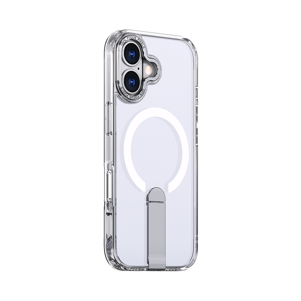 iPhone 17 Hybrid Armor X MagSafe dėklas su stovu – skaidrus iPhone 17 Hybrid Armor X MagSafe dėklas su stovu – skaidrus
