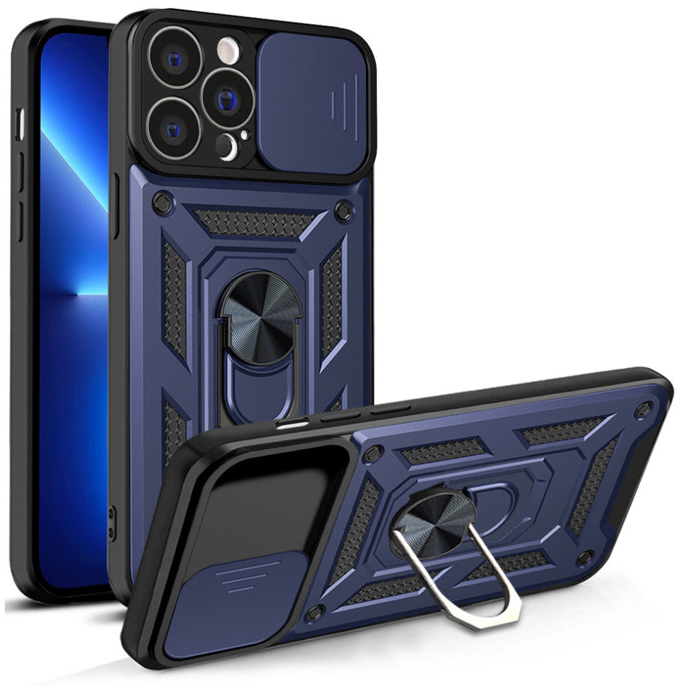 Dėklas Hybrid Armor Camshield iPhone 13 Pro Max Mėlynas Dėklas Hybrid Armor Camshield iPhone 13 Pro Max Mėlynas