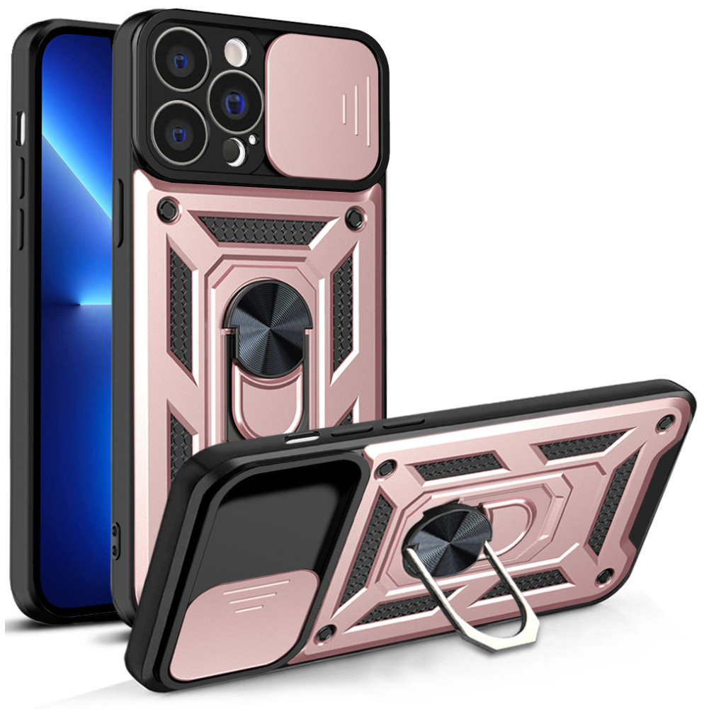 Dėklas Hybrid Armor Camshield iPhone 13 Pro Max Rožinis Dėklas Hybrid Armor Camshield iPhone 13 Pro Max Rožinis