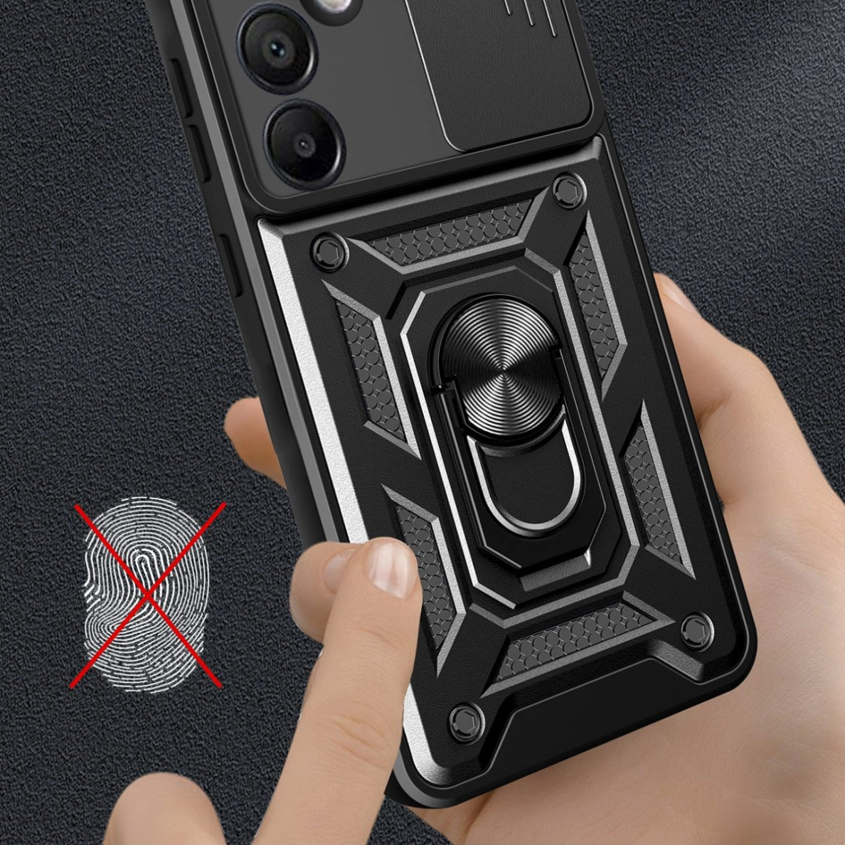 Hybrid Armor Camshield dėklas su pastatymo funkcija ir kameros apsauga Samsung Galaxy A36 - juodas 4 Hybrid Armor Camshield dėklas su pastatymo funkcija ir kameros apsauga Samsung Galaxy A36 - juodas 4