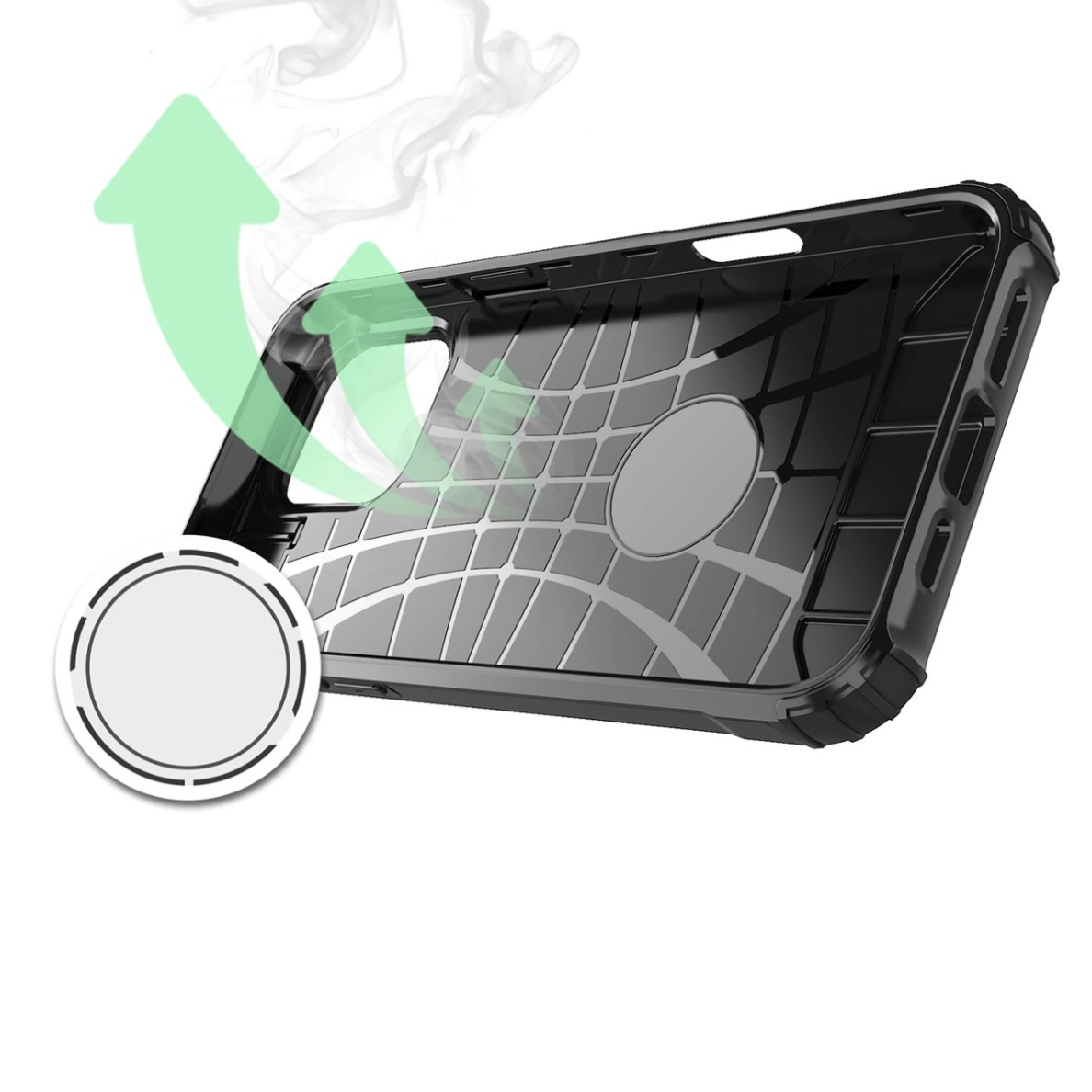 Dėklas Hybrid Armor iPhone 16 Pro Max - Juodas 5 Dėklas Hybrid Armor iPhone 16 Pro Max - Juodas 5