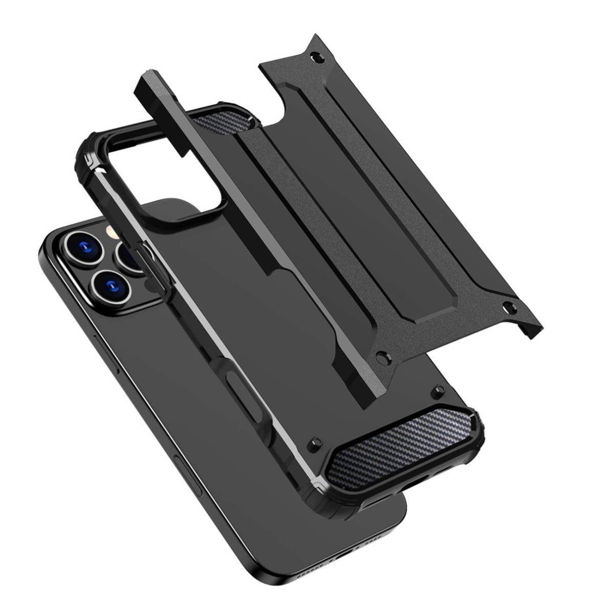 Dėklas Hybrid Armor iPhone 16 Pro Max  - Juodas 6 Dėklas Hybrid Armor iPhone 16 Pro Max  - Juodas 6