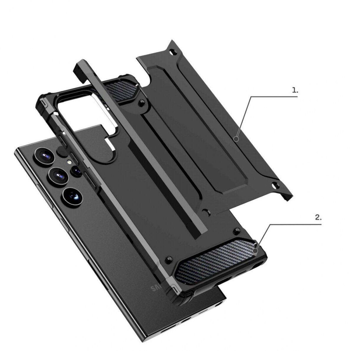 Dėklas Hybrid Armor Samsung S24 Ultra Juodas 6 Dėklas Hybrid Armor Samsung S24 Ultra Juodas 6