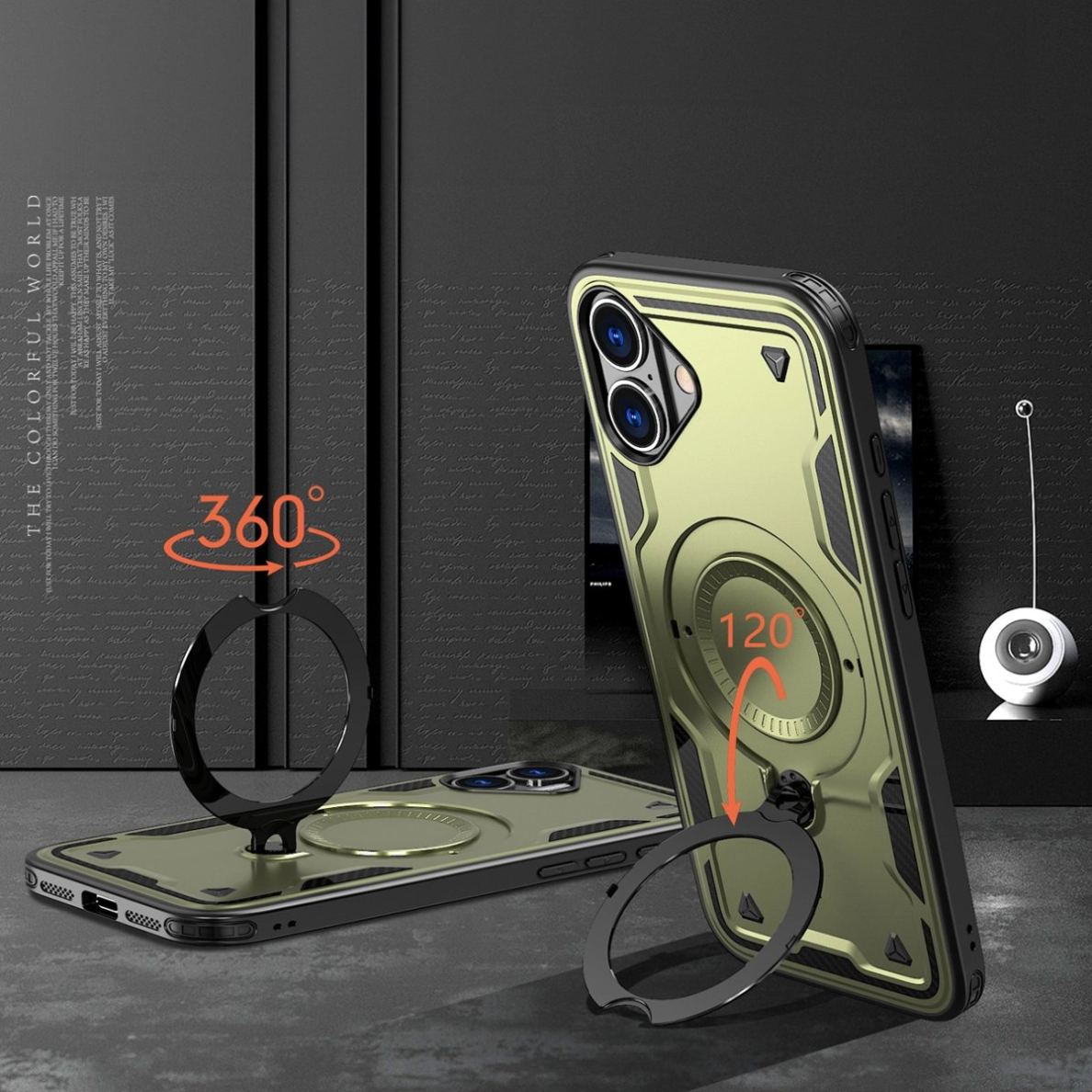 Dėklas Hybrid Armor MagSafe iPhone 16 Plus - Žalias 2 Dėklas Hybrid Armor MagSafe iPhone 16 Plus - Žalias 2