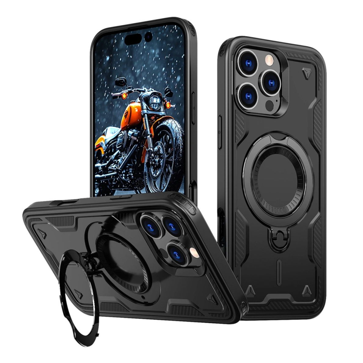 Dėklas Hybrid Armor MagSafe iPhone 16 Pro Max - Juodas Dėklas Hybrid Armor MagSafe iPhone 16 Pro Max - Juodas