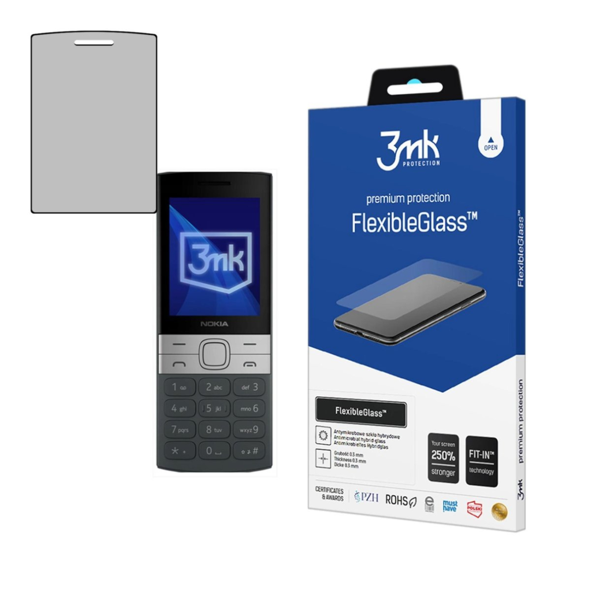 Hibridinis stiklas 3mk Flexible apsauginis stiklas Nokia 150 2023 Hibridinis stiklas 3mk Flexible apsauginis stiklas Nokia 150 2023
