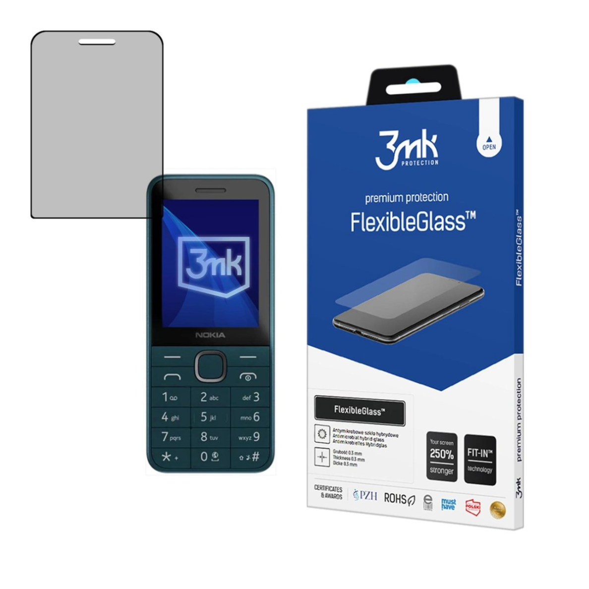 Hibridinis stiklas 3mk Flexible apsauginis stiklas Nokia 225 4G (2024)