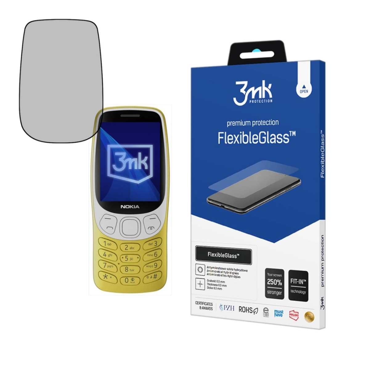 Hibridinis stiklas 3mk Flexible apsauginis stiklas Nokia 3210 4G