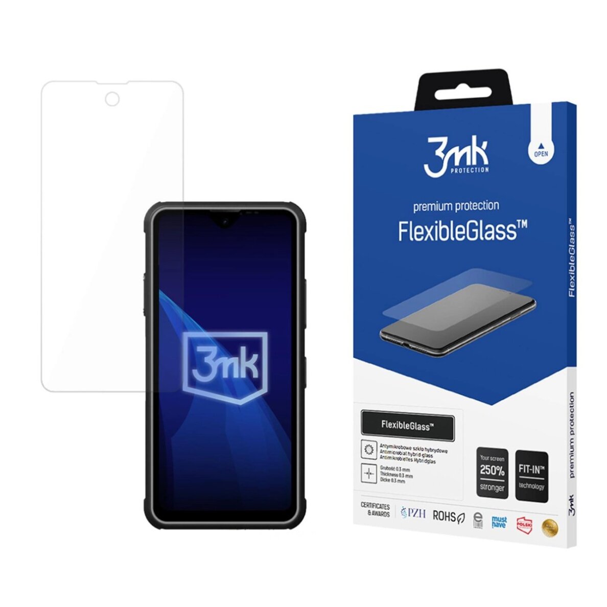 Rugged Phones R4GT 3mk FlexibleGlass hibridinis stiklas Rugged Phones R4GT 3mk FlexibleGlass hibridinis stiklas