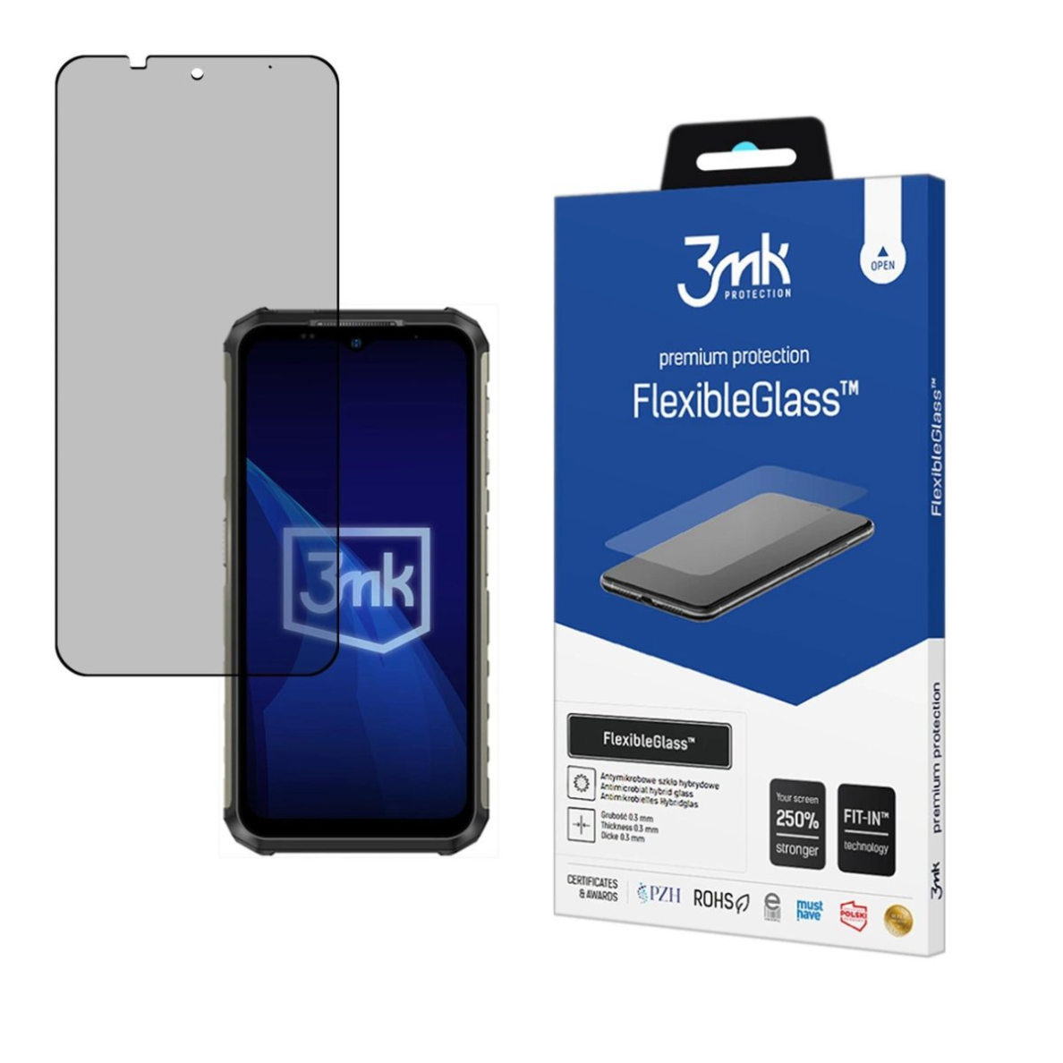 Hibridinis stiklas 3mk FlexibleGlass Ulefone Armor 22 Hibridinis stiklas 3mk FlexibleGlass Ulefone Armor 22