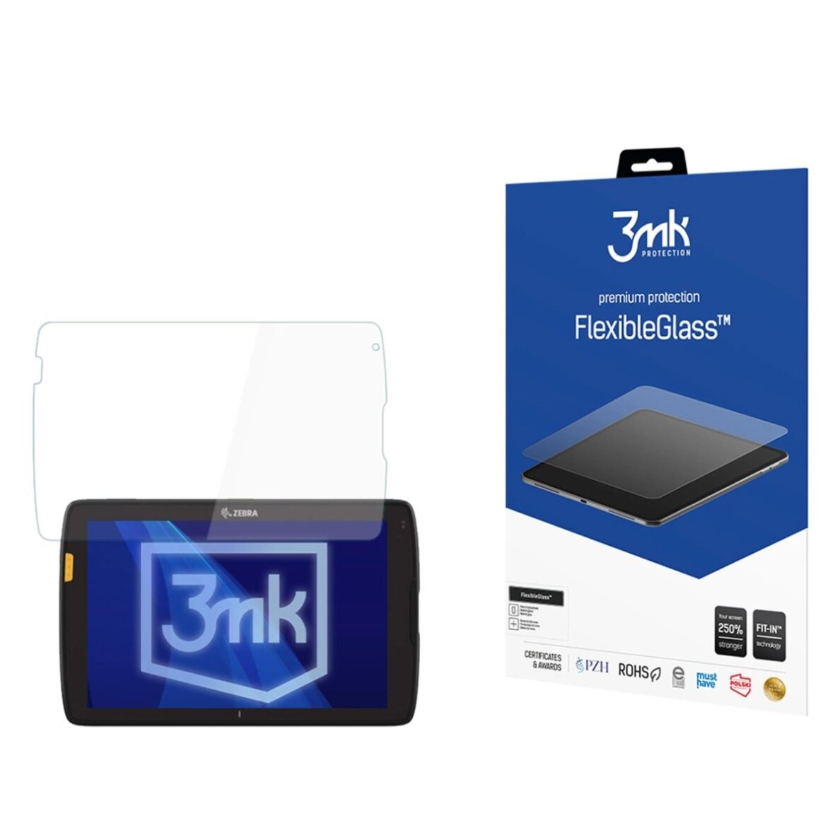 Zebra ET40 / ET45 10" 3mk FlexibleGlass hibridinis stiklas Zebra ET40 / ET45 10" 3mk FlexibleGlass hibridinis stiklas