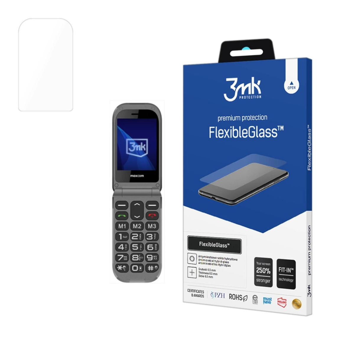 Hibridinis stiklas 3mk FlexibleGlass skirtas Maxcom Comfort MM827 Hibridinis stiklas 3mk FlexibleGlass skirtas Maxcom Comfort MM827