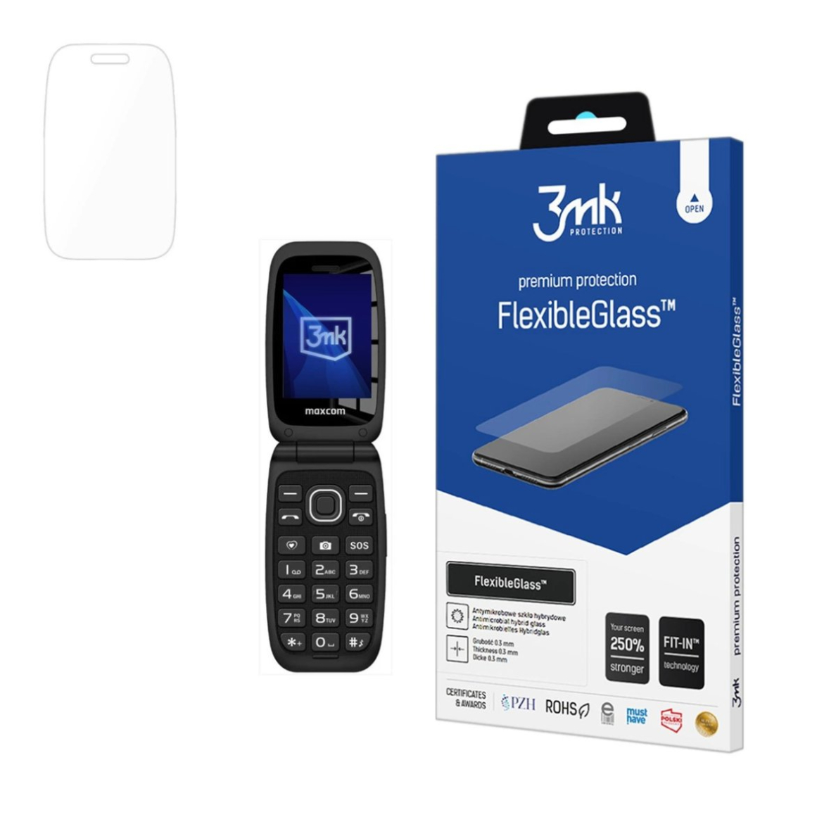 Hibridinis stiklas 3mk FlexibleGlass skirtas Maxcom Comfort MM828 Hibridinis stiklas 3mk FlexibleGlass skirtas Maxcom Comfort MM828