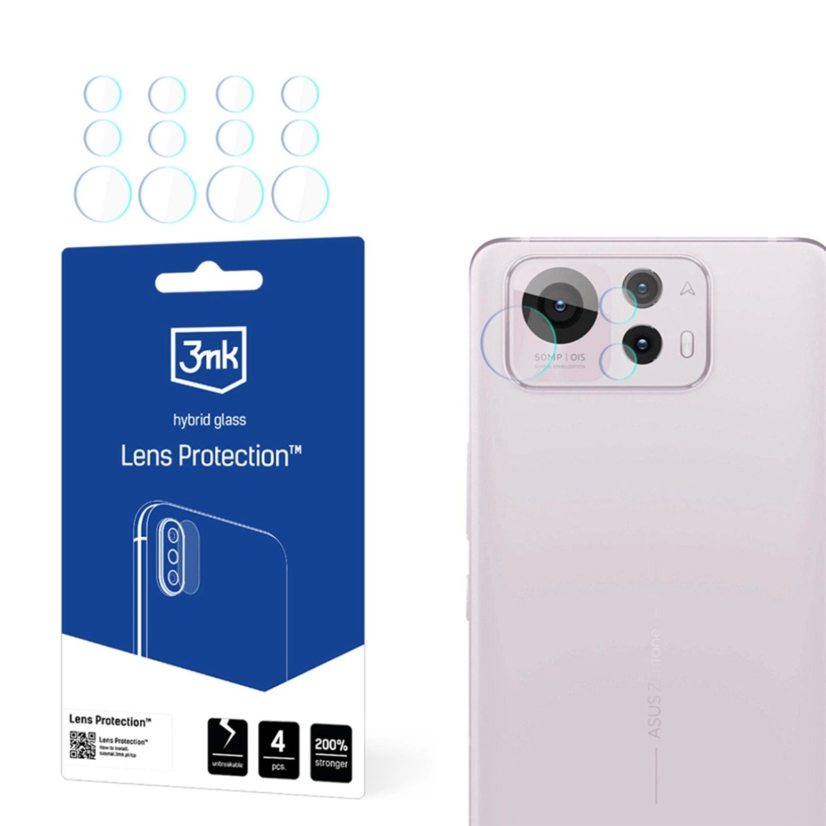 Hibridinis stiklas kameros lęšiui 3mk Lens Protection skirtas Asus Zenfone 12 Ultra