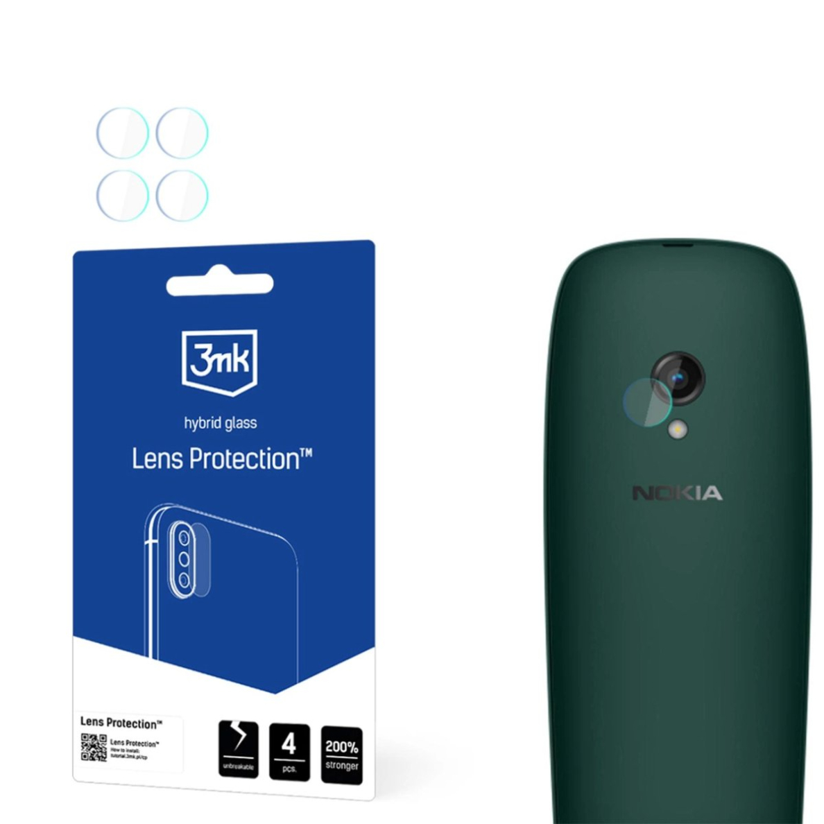 Hibridinis kameros stiklas 3mk Lens Protection skirtas Nokia 6310 (2024) Hibridinis kameros stiklas 3mk Lens Protection skirtas Nokia 6310 (2024)