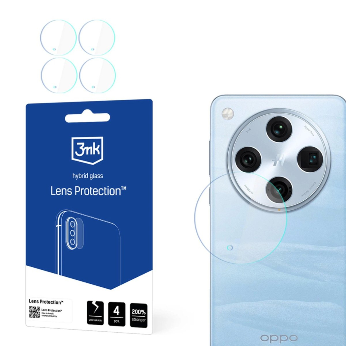 Hibridinis kameros stiklas 3mk Lens Protection skirtas Oppo Find X8 Pro