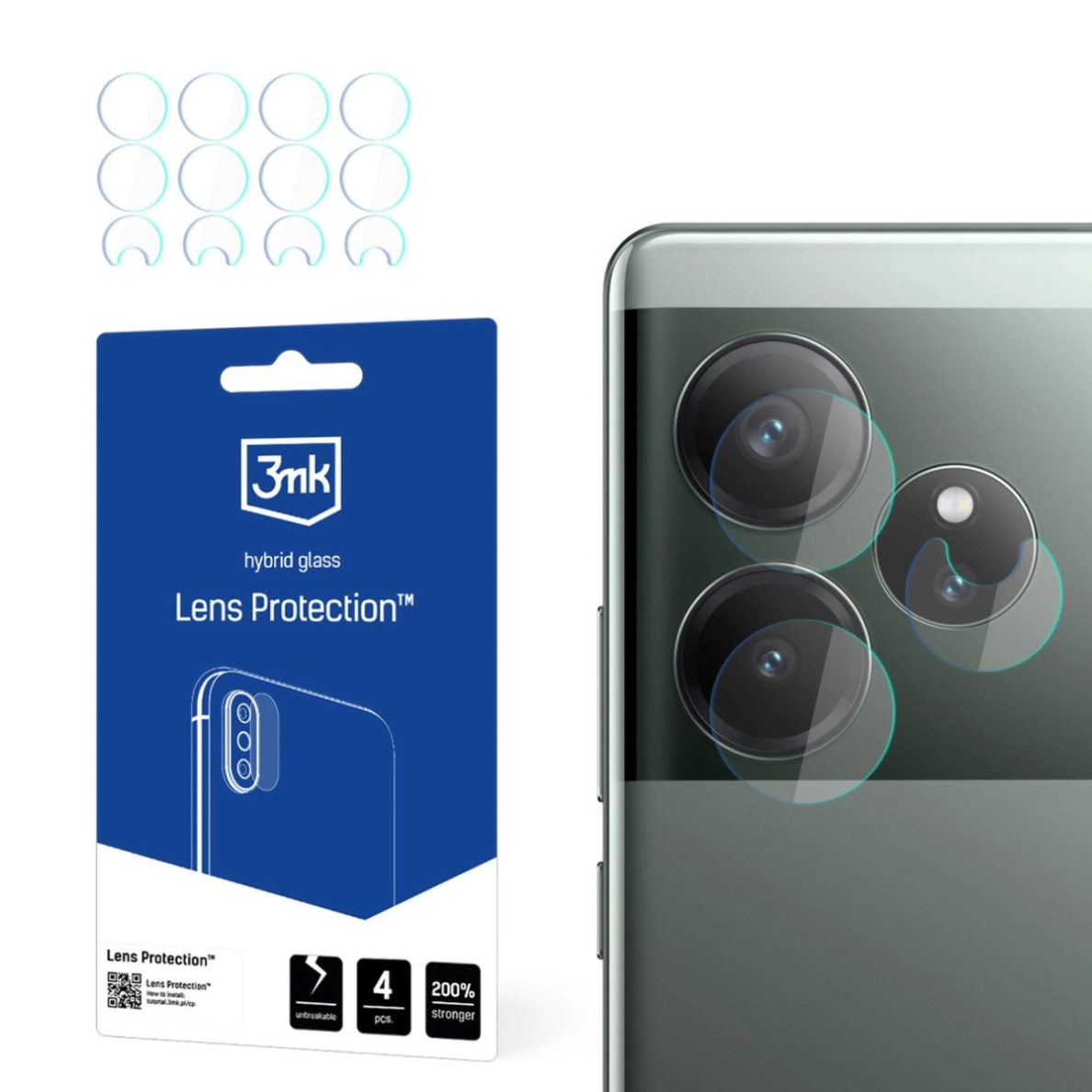 Hibridinis kameros apsauginis stiklas 3mk Lens Protection Realme GT 6T