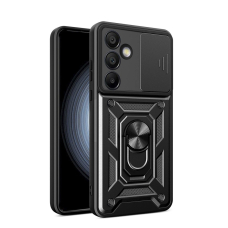Hybrid Armor Camshield dėklas su pastatymo funkcija ir kameros apsauga Samsung Galaxy A56 - juodas