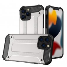 Dėklas Hybrid Armor iPhone 13 Pro Max Sidabrinis